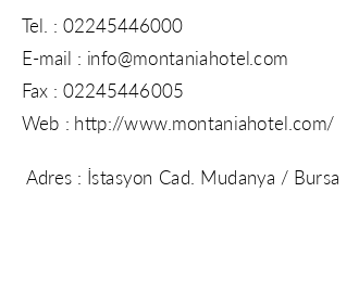 Montania Special Class Hotel iletiim bilgileri